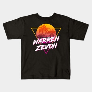 Warren Zevon - Proud Name Retro 80s Sunset Aesthetic Design Kids T-Shirt